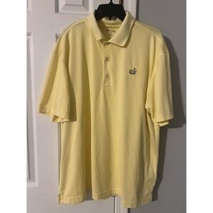 Men's MASTERS‎ Tech Polo Shirt Yellow Golf Short Sleeve Size XL Dri Fit